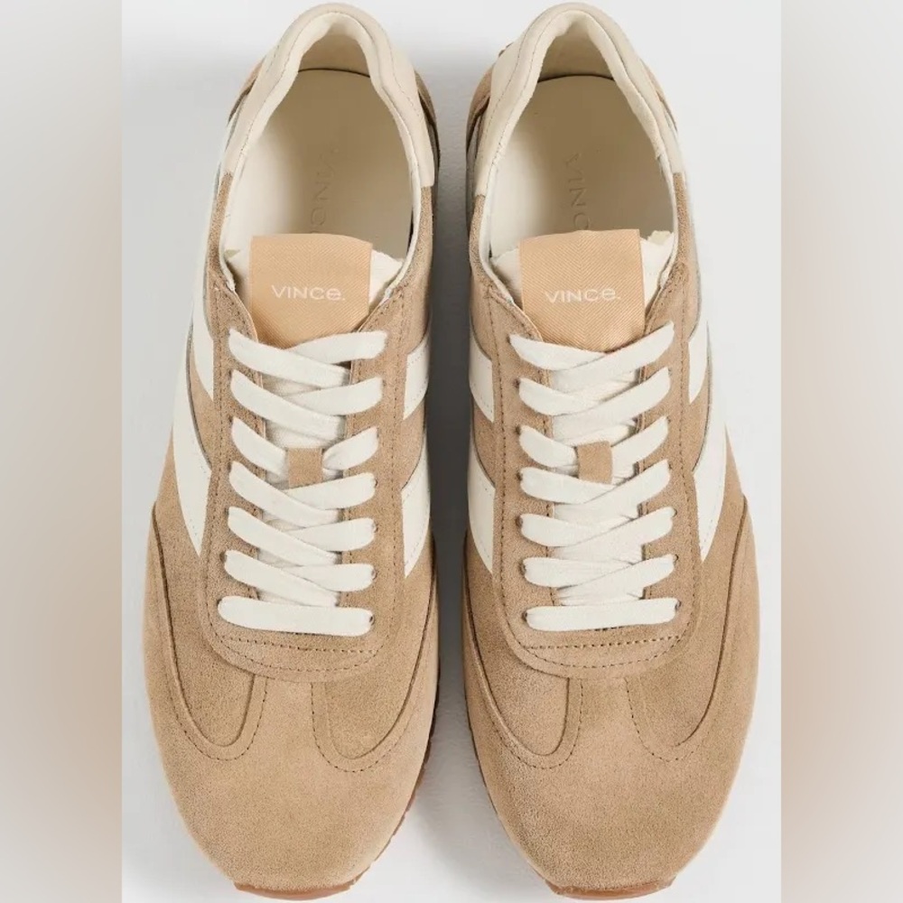 Vince Tan and White Women's Sneakers - Picture 3 of 13